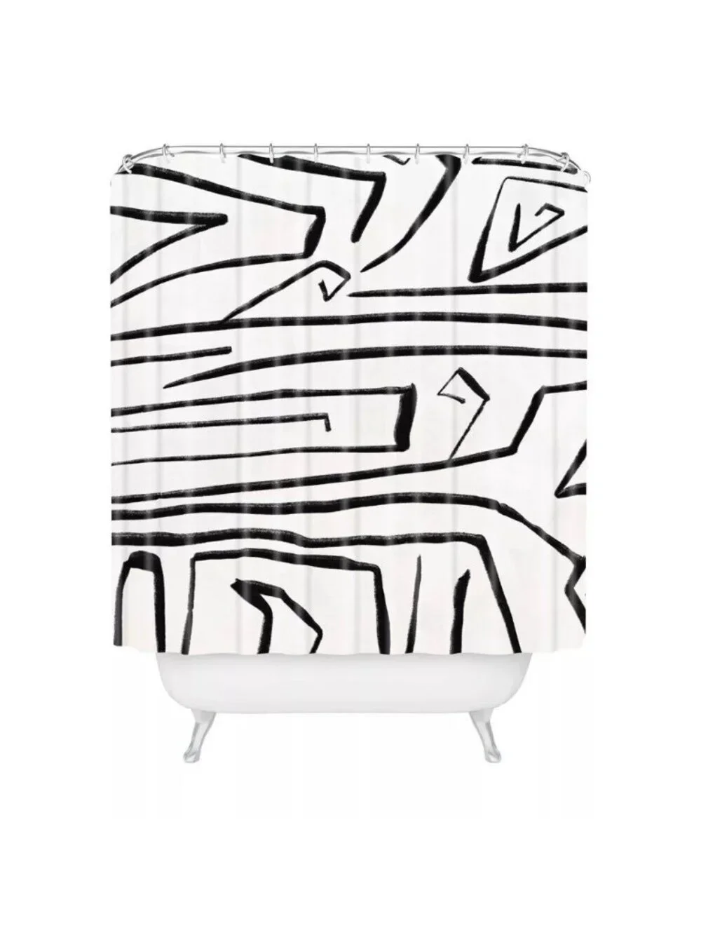 Viviana Gonzalez Deny Designs Target Black & White Geo Shower Curtain 69